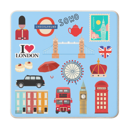 London Town - personalised beer coaster by Lilly Rose