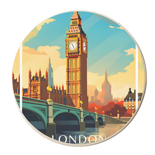 London Travel England - personalised beer coaster by Kun Pact