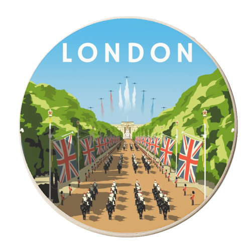 London (Trooping the Colour) - personalised beer coaster by Richard O'Neill