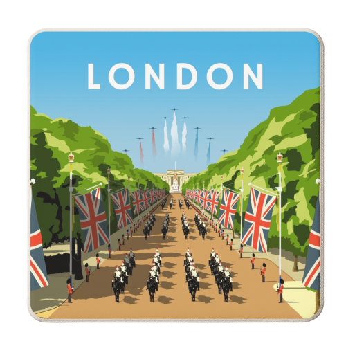 London (Trooping the Colour) - personalised beer coaster by Richard O'Neill