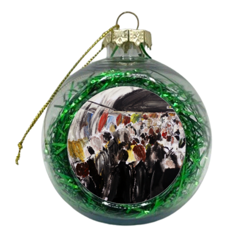 London Underground Going To Work Part 2 - xmas bauble by James Jefferson Peart