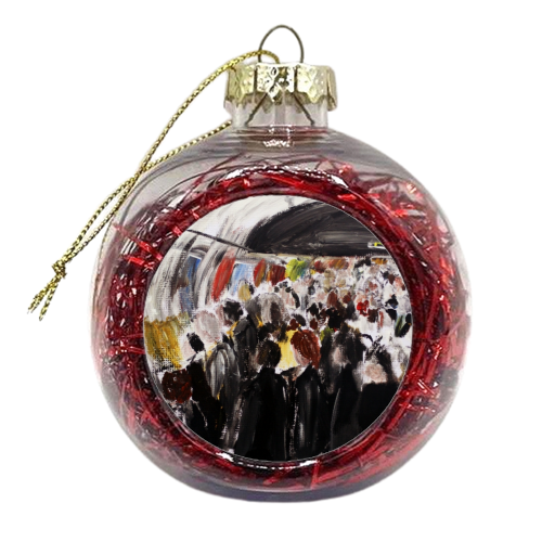 London Underground Going To Work Part 2 - xmas bauble by James Jefferson Peart