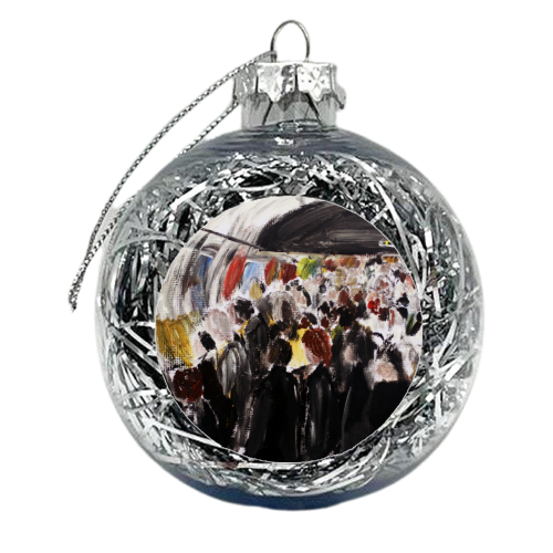 London Underground Going To Work Part 2 - xmas bauble by James Jefferson Peart