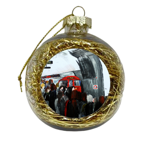 London Underground Going To Work Part 3 - xmas bauble by James Jefferson Peart