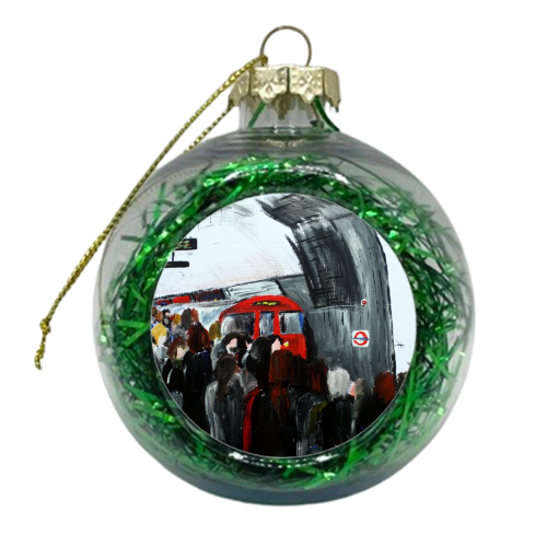 London Underground Going To Work Part 3 - xmas bauble by James Jefferson Peart