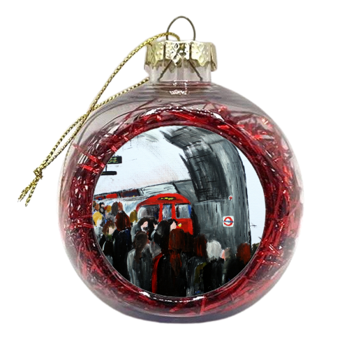 London Underground Going To Work Part 3 - xmas bauble by James Jefferson Peart