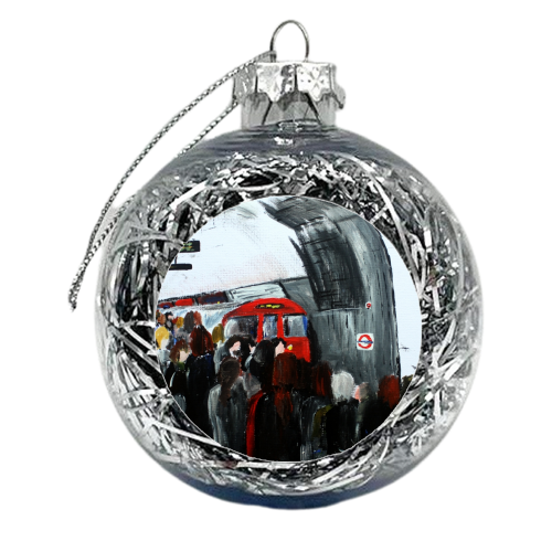 London Underground Going To Work Part 3 - xmas bauble by James Jefferson Peart