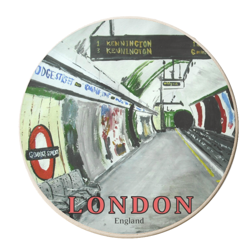 London Underground Goodge Street - personalised beer coaster by James Jefferson Peart