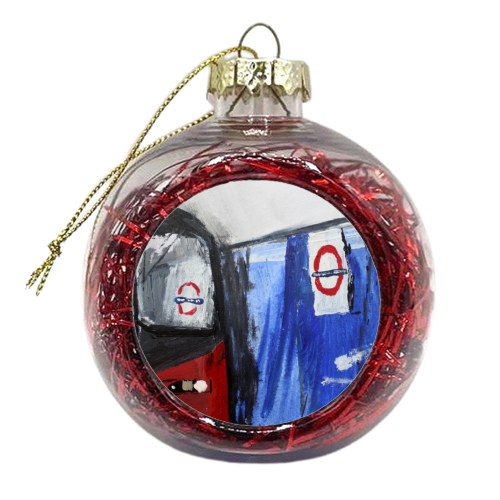 London Underground Mornington Crescent Northern Line - xmas bauble by James Jefferson Peart