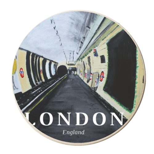 London Underground Wood Green - personalised beer coaster by James Jefferson Peart