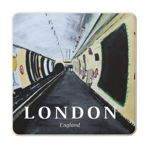 London Underground Wood Green - personalised beer coaster by James Jefferson Peart