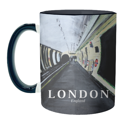 London Underground Wood Green - unique mug by James Jefferson Peart