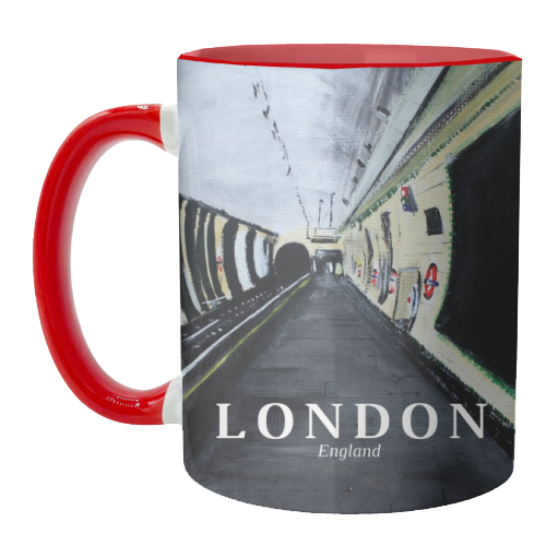 London Underground Wood Green - unique mug by James Jefferson Peart