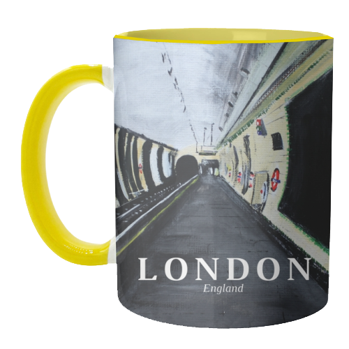 London Underground Wood Green - unique mug by James Jefferson Peart