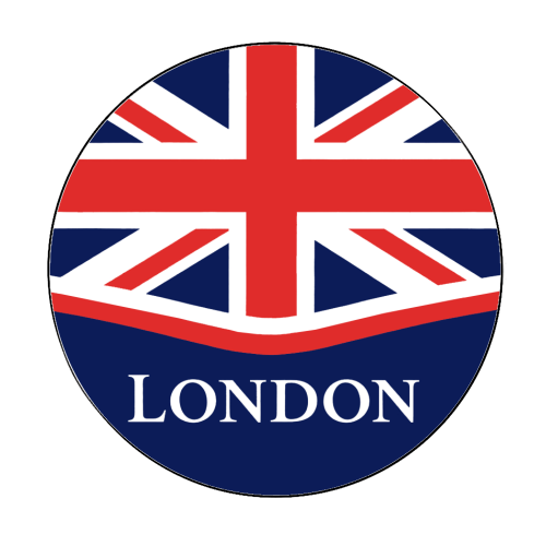London Union Jack - Circle Sticker by Ms Doodle