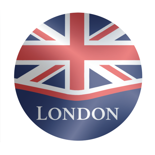 London Union Jack - Circle Sticker by Ms Doodle