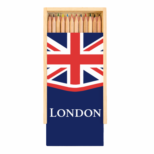 London Union Jack - Coloured Pencils with Box by Ms Doodle