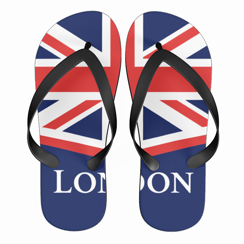 London Union Jack - funny flip flops by Ms Doodle