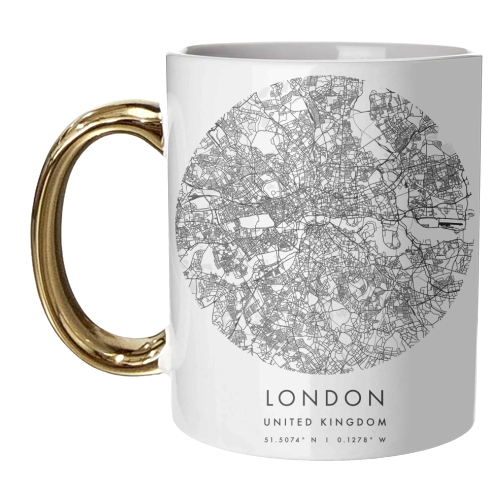 London United Kingdom Minimal Modern Circle Street Map - unique mug by Toni Scott