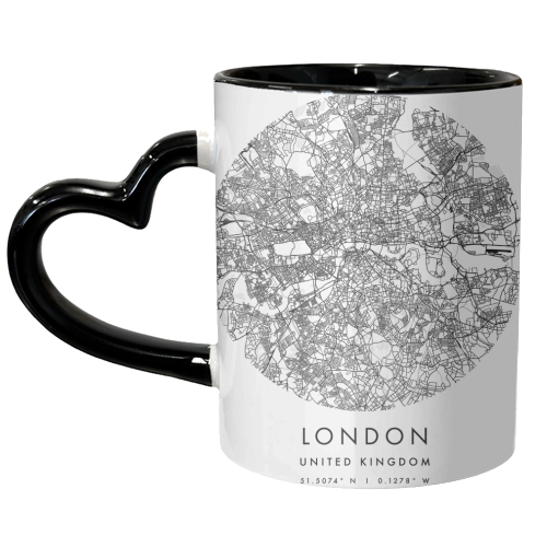 London United Kingdom Minimal Modern Circle Street Map - unique mug by Toni Scott