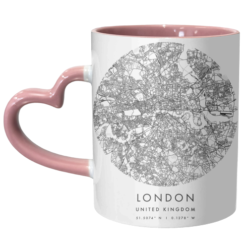 London United Kingdom Minimal Modern Circle Street Map - unique mug by Toni Scott