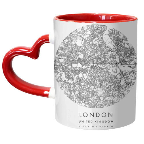 London United Kingdom Minimal Modern Circle Street Map - unique mug by Toni Scott