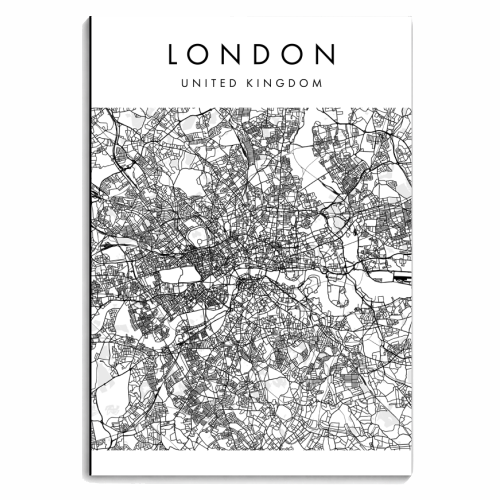 London United Kingdom, Street Map - personalised A4, A5, A6 notebook by Toni Scott