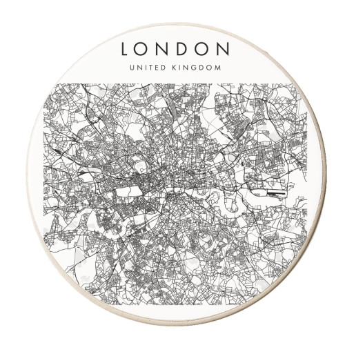 London United Kingdom, Street Map - personalised beer coaster by Toni Scott