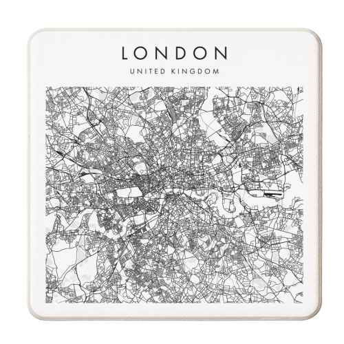 London United Kingdom, Street Map - personalised beer coaster by Toni Scott