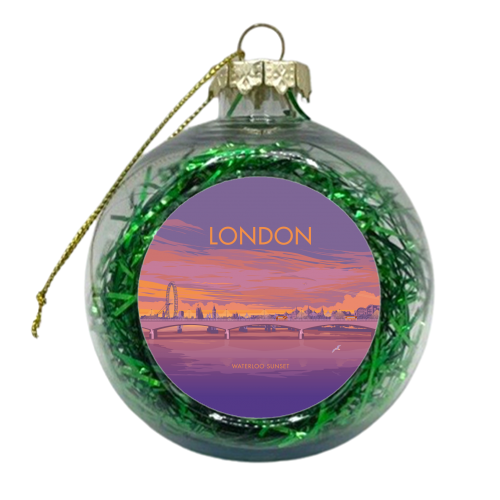London, Waterloo Sunset. - xmas bauble by Stephen Millership