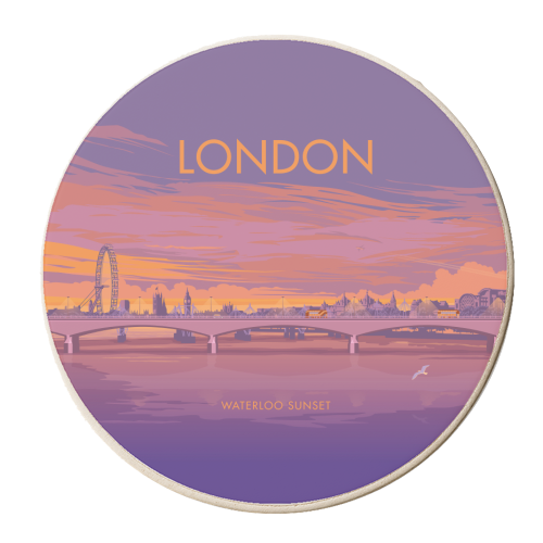 London, Waterloo Sunset. - personalised beer coaster by Stephen Millership