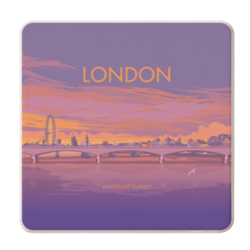 London, Waterloo Sunset. - personalised beer coaster by Stephen Millership