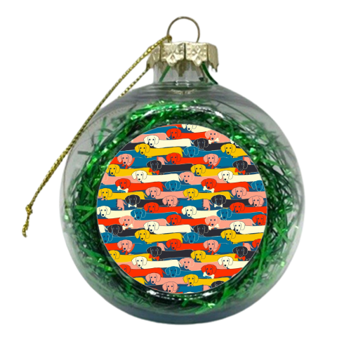 Long dog pattern - xmas bauble by Ania Wieclaw