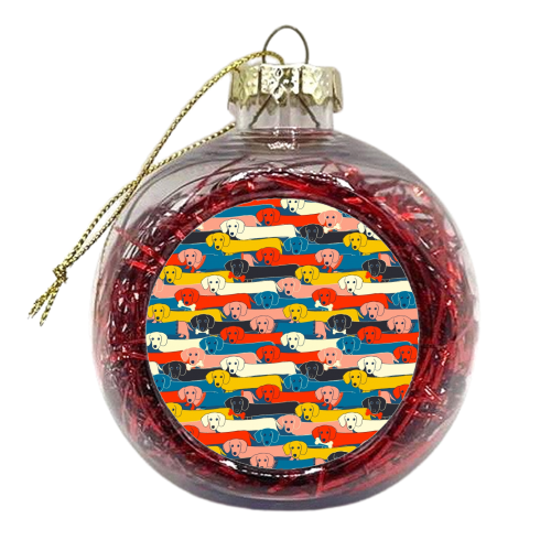 Long dog pattern - xmas bauble by Ania Wieclaw