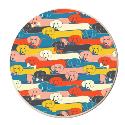 Long dog pattern - personalised beer coaster by Ania Wieclaw