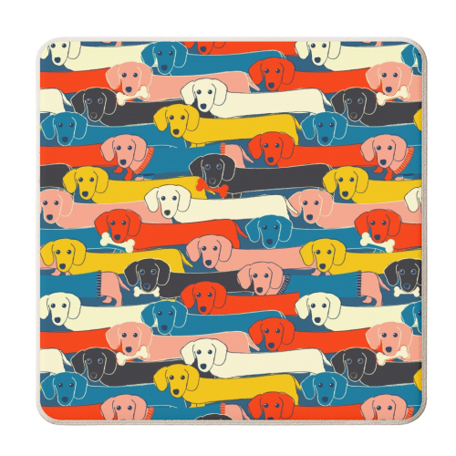 Long dog pattern - personalised beer coaster by Ania Wieclaw