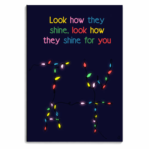 Look How They Shine For You Christmas Lights - personalised A4, A5, A6 notebook by Lisa Wardle