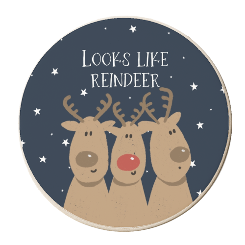 Looks like reindeer - personalised beer coaster by Giddy Kipper