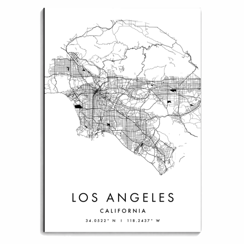 Los Angeles California Minimal Modern Circle Street Map - personalised A4, A5, A6 notebook by Toni Scott