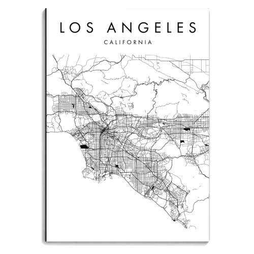 Los Angeles California Minimal Modern Street Map - personalised A4, A5, A6 notebook by Toni Scott