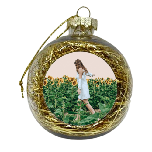 Lost in Sunflowers - xmas bauble by Uma Prabhakar Gokhale