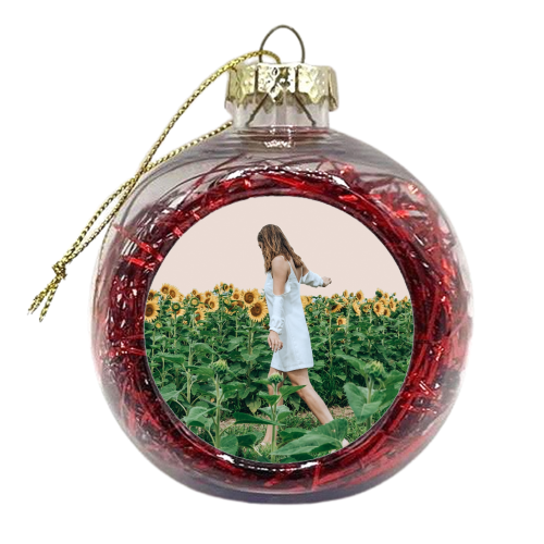 Lost in Sunflowers - xmas bauble by Uma Prabhakar Gokhale