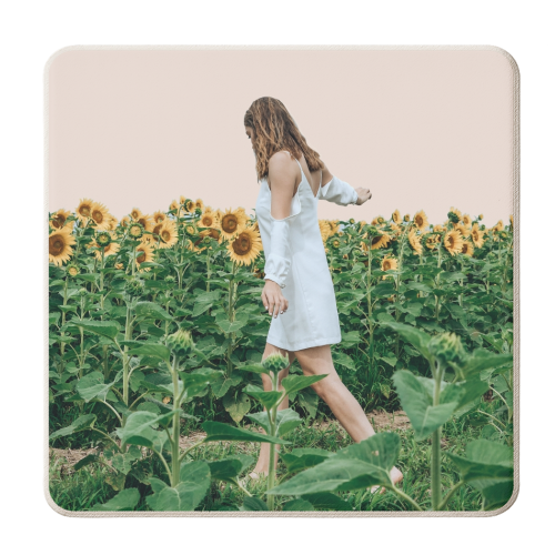 Lost in Sunflowers - personalised beer coaster by Uma Prabhakar Gokhale