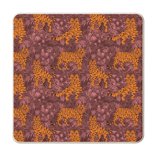 Lounging Tigers - personalised beer coaster by Dawn Welch