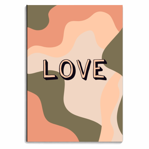 Love - Abstract Wave Lines - personalised A4, A5, A6 notebook by The Girl Next Draw