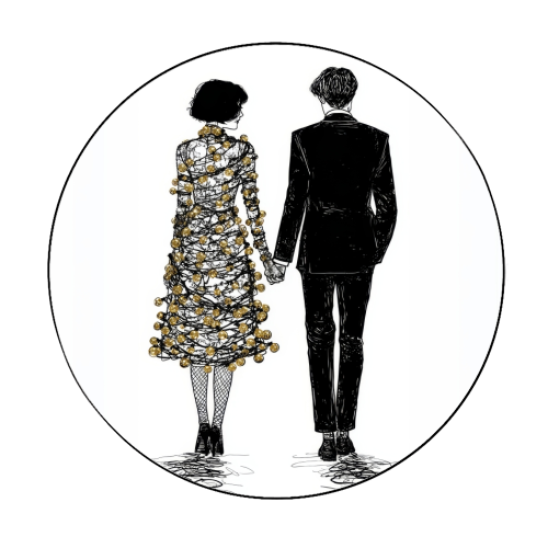 Love at Christmas - Circle Sticker by DejaReve