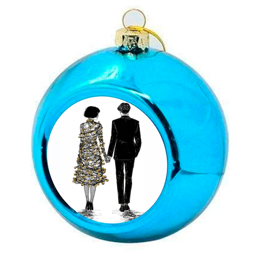 Love at Christmas - colourful christmas bauble by DejaReve