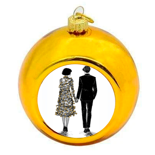 Love at Christmas - colourful christmas bauble by DejaReve