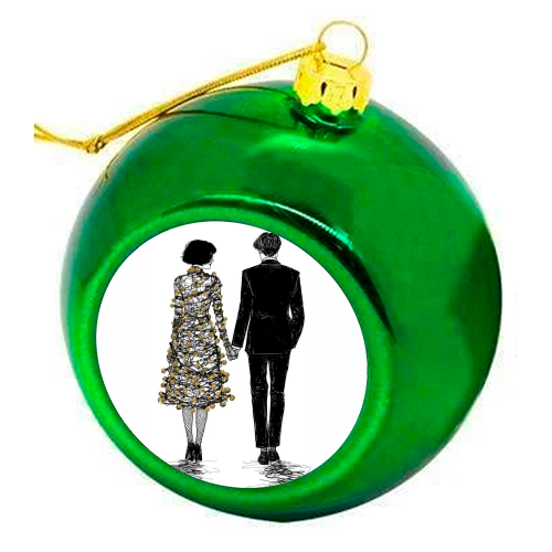 Love at Christmas - colourful christmas bauble by DejaReve