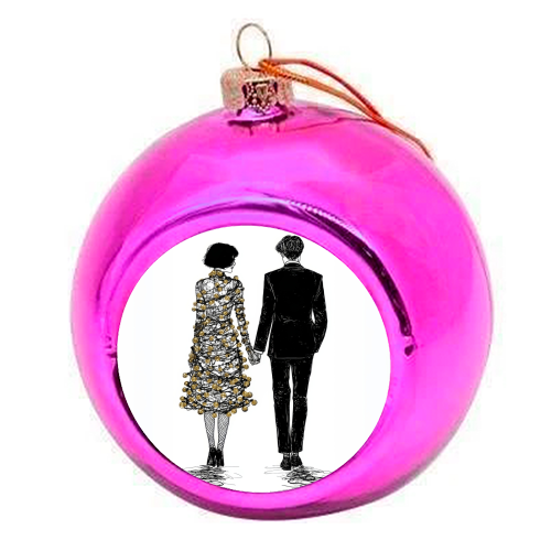 Love at Christmas - colourful christmas bauble by DejaReve